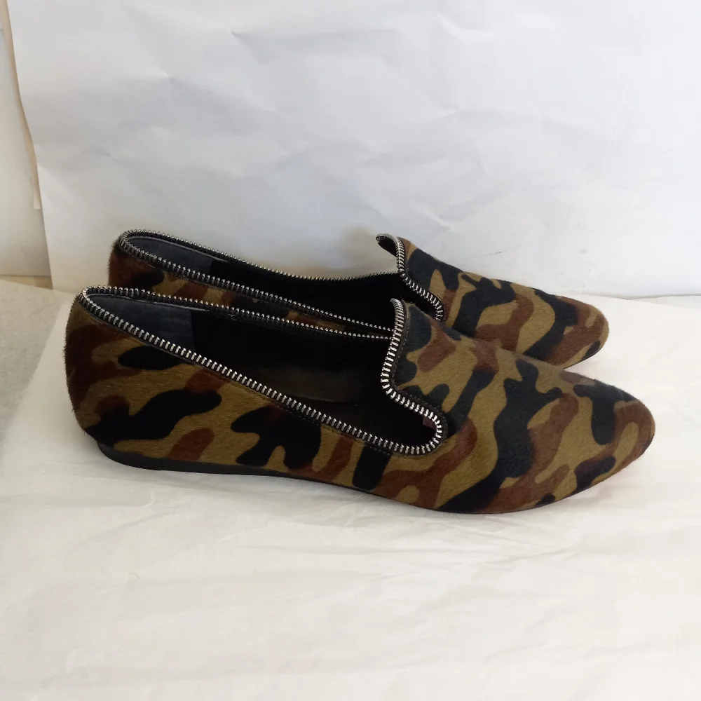 VERONICA BEARD Camo calf hair womens Loafers size 9.5 - Picture 3 of 12